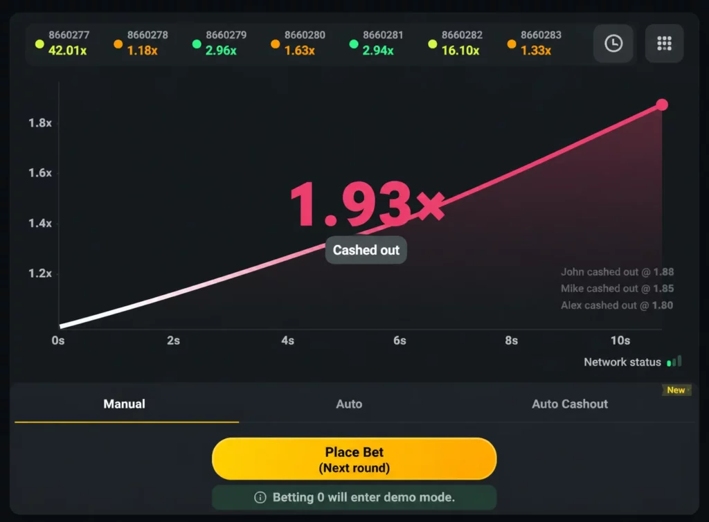 Crash game on JB.COM