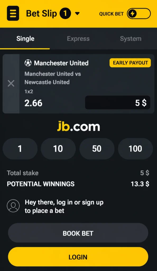 Online betting coupon on JB.COM
